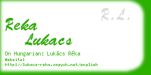 reka lukacs business card