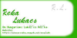 reka lukacs business card